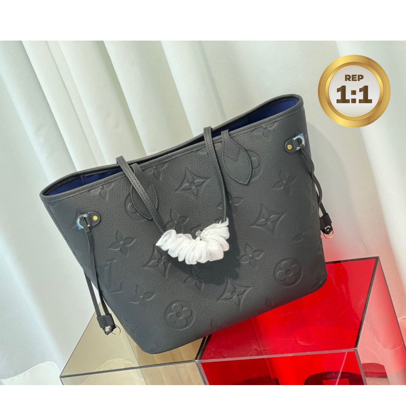 [REP 1:1] Louis Vuitton Neverfull MM Tote Bag Black For Women 12.2in/31cm